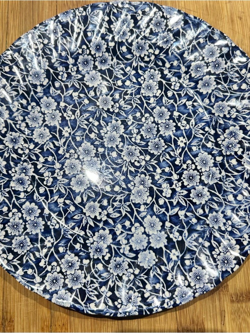 Churchill Calico Blue Dinner Plate 10"  - Made in England